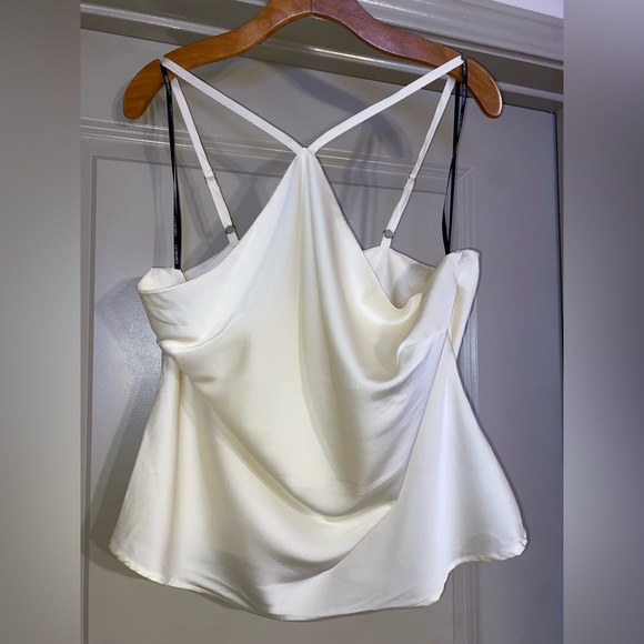 Forever 21 Ivory Satin Y-Neck Cami size 0X - Picture 2 of 9